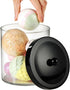 50oz SheeChung Large Plastic Apothecary Jar with Black Stainless Steel Lid - Shatterproof Laundry Pods Container