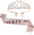 Finally 21 Rose Gold Sash and Crystal Tiara Set for 21st Birthday Party Decorations