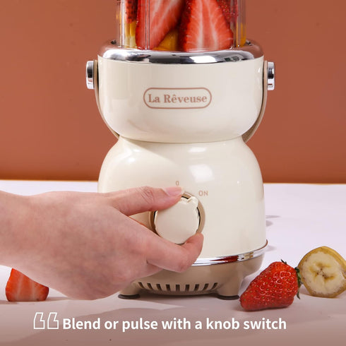 La Reveuse Personal Size Blender, 300 Watts for Shakes, Smoothies, Retro Style