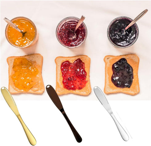 Stainless Steel Butter Spreader, Butter Knife - 3 in 1 Kitchen Gadgets (3 Set) 1 Gold, 1 Sliver, 1 Black by AMAZING GOODS