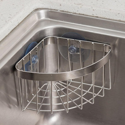 POKOTO Dish Cloth Hanger+Sponge Holder +corner sink caddy Save Space Triangle 2-in-1 Sink