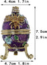 YU FENG Faberge Egg Trinket Boxes Hinged Crystal Jeweled Easter Egg Ornament Jewelry Ring Holder Box Hand-Painted Bee