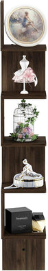 5-Tier Furinno Rossi Wall Mount Floating Corner Square Shelf, Columbia Walnut