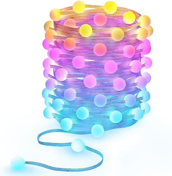 66ft Globe String Lights, 133 LED RGB Color Changing String Fairy Lights,