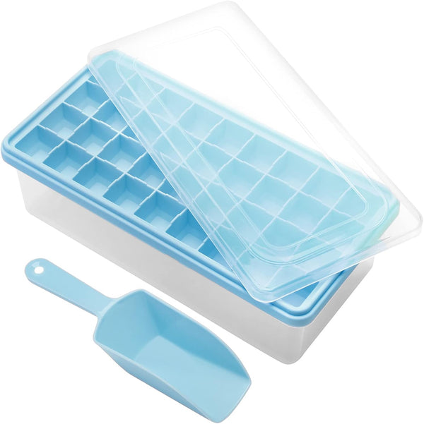 Silicone Ice Cube Tray with Leak-Proof Lid & Storage Bin | BPA-Free 36-Piece Nugget Ice Molds with Spill-Resistant Cover