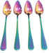 4 Piece Colorful Stainless Steel Grapefruit Spoons, 6.5 Inch Metal Spoons for Dessert, Fruit, and Salad