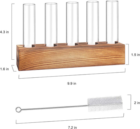 10 Renmxj Plant Propagation Station, Plant Terrarium with Wooden Stand for Hydroponics Plants Office Decor Unique