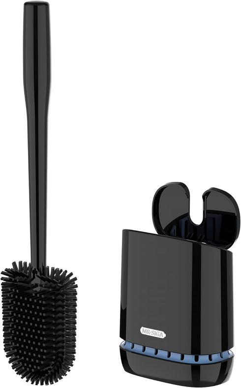 MR.SIGA Toilet Bowl Brush and Holder, Durable and Flexible Bristles, Wall Mounted