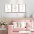 SongZest 3 12x16in Piece Pink Floral Framed Wall Art Boho Flower Nursery Canvas Art Prints Wildflower Bow Pictures Wall