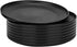 Set of 8 Black Plastic Dinner Plates, 9.75-inch, Microwave/Dishwasher Safe, BPA Free