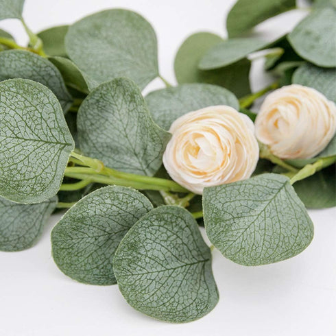DearHouse 2pc Artificial Eucalyptus Garland, Faux Silk Eucalyptus Leaves Vines for Wedding Decor, 6.1ft/pc