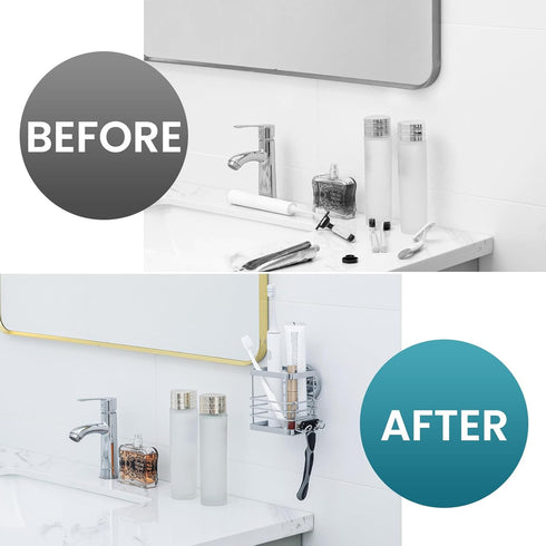 TAILI Patented Suction Cup Toothbrush Holder, Stainless Steel Anti-Puddling Shower Toothbrush Holder, No Drilling