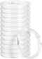 Qulable 12 Pack Shower Curtain Rings - Plastic O-Shaped Hooks Glide Easily on Bathroom Rod (Clear)