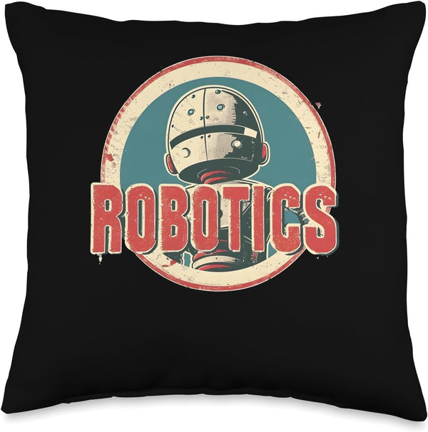 Retro for Teacher and Students Throw Pillow - Robot Robotics Engineer