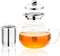 Hofu Small Clear High Borosilicate Glass Tea Pot with Removable 304 Stainless Steel Infuser, 660 ml
