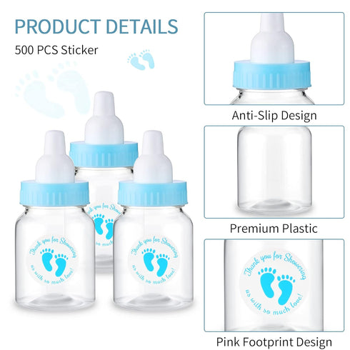 48 1.5 3.5 Inch Tondiamo Pcs Blue Baby Shower Mini Bottle Favors x Baby Shower Candy Jar Mini Milk Bottle Party Favor