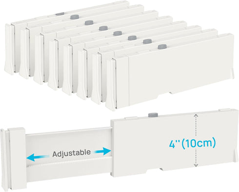 Vtopmart Drawer Dividers for Clothes 8 Pack, Adjustable 4" High Expandable from