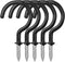 25 Pack Cup Hook Ceiling Hooks, 2.9 Inches, Vinyl Coated Screw-in Hanger for Indoor and Outdoor Use - Black