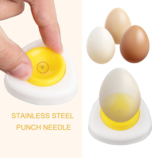 PEUTIER 2pcs Egg Piercer for Hard Boiled Eggs, Magnetic Egg Hole Puncher with Stainless Steel Punch Needle Egg Poker