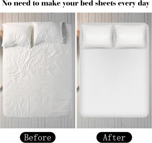 Morcheiong 4 Pack Adjustable Bed Sheet Fasteners Straps - Black, Bedding Holder Strap for Bedsheet Tie Downs