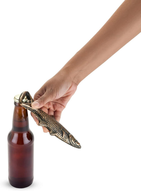 Foster & Rye Cast Iron Fish Bottle Cap Opener, Rustic Beer Bottle Opener for Home Bar, Set of 1