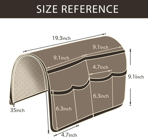 6 HAOMAIJIA Anti Slip Sofa Armrest Organizer Arm Chair Bedside Caddy Storage Organizer For Recliner Couch With Pockets