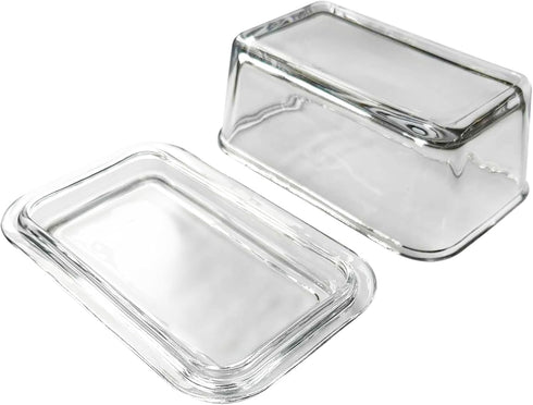 Counter Fox Run Glass Butter Dish With Cover, Clear Butter Dish For The or Refrigerator
