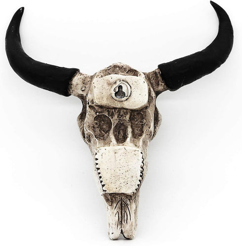 alikiki Floral Cow Skull Wall Decor – DIY Faux Bull Skull Head Wall Hanging 3D Boho Chic Decor with Dreamcatcher Feather