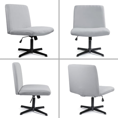 Armless Criss Cross Office Desk Chair Cover, Stretch Slipcover for Mid Back Wide Swivel Task Vanity Chair Protector