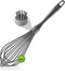 Dishwasher Safe Whisk, Professional Non-Scratch Stainless Steel & Silicone Whisk, Heat Resistant 12-Inch, Grey