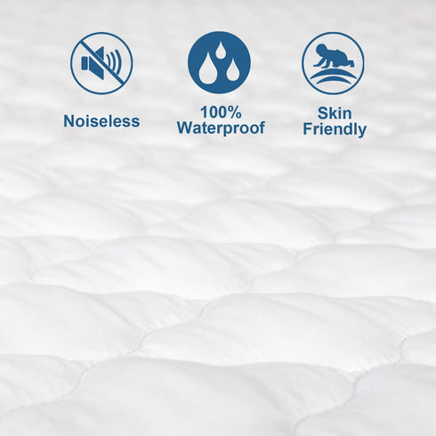 Twin Extra Long (XL) Mattress Protector Pad, Waterproof Quilted for College Dorm Room Essentials, Soft & Cooling Fitted
