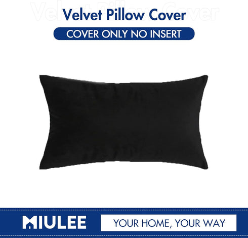 MIULEE Velvet Pillow Cover - Soft Luxury Decorative Throw Pillow Cover, Single Rectangle Cushion Case for Couch, 12x20