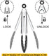 9-Inch Silicone Serving Tongs, Set of 3, Black, White, Gray