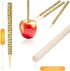 24 Pack Bling Candy Apple Sticks and Bags Kits, Caramel Apple Wooden Skewers, Food Bamboo Decorative Sticks for Treats