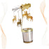 Rotating Candlestick Holder Christmas Carousel Spinning Deer Tea Light Table Decoration Gold