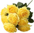 Jasion Artificial Roses Flowers - 10 Heads Silk Bouquet for Home Office Parties and Wedding Decoration (Yellow)