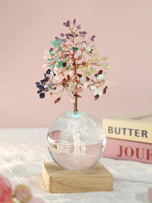 Crystal Tree of Life, 7 Chakra Healing Tree with Multicolor Night Light