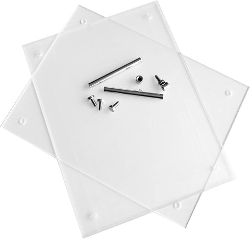 Frameless Clear Acrylic Tabletop Photo Frames, Free Standing Desktop Picture Frame (5x7)