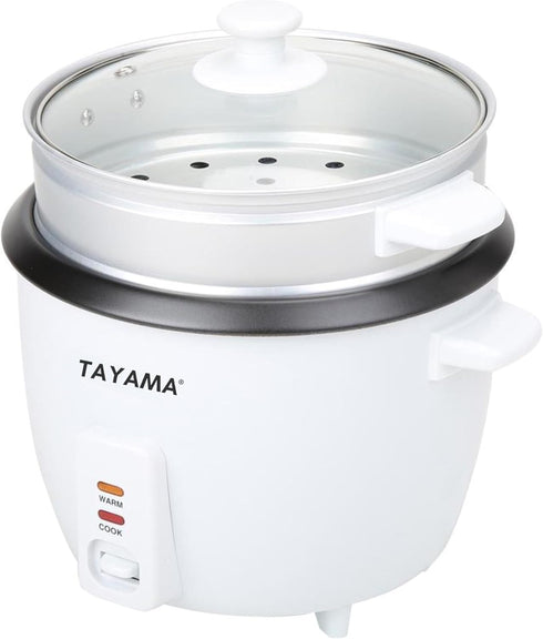 8 (RC-8R) Tayama Rice Cooker with Steam Tray Cups, White