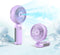 CIVPOWER Portable Misting Fan, Hand Held, 90° Adjustable, 4000mAh USB Rechargeable, 3 Speeds, Purple