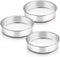 TeamFar 8 Inch Cake Pan Set, 3 Pcs Round Stainless Steel Tier Cake Pans, Healthy Heavy Duty, Easy Clean, Dishwasher Safe