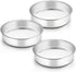 TeamFar 8 Inch Cake Pan Set, 3 Pcs Round Stainless Steel Tier Cake Pans, Healthy Heavy Duty, Easy Clean, Dishwasher Safe