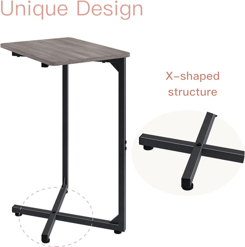 Generic ET-X-GYW1 NEFROM C-Shaped End Table, Small Couch Side Table, Sofa TV Tray Table for Living Room, Bedroom