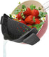 YEVIOR Clip on Strainer for Pots, Hands-Free Silicone Food Strainer for Pasta, Fits All Bowls and Pots (Black)