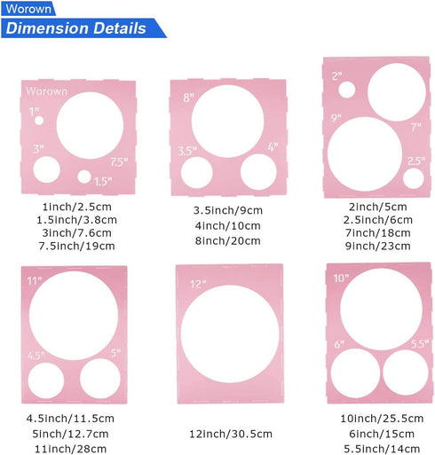Worown 18 Holes Large Collapsible Pink Plastic Balloon Sizer Box, 1-12 Inch Balloon Sizer Cube, Balloon Size Measurement Tools for Balloon Decorations, Balloon Arches