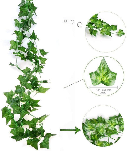 KUPOO 12 Strands 84 Feet Artificial Ivy Leaf Plants Vine Hanging Garland for Wedding Party Decoration