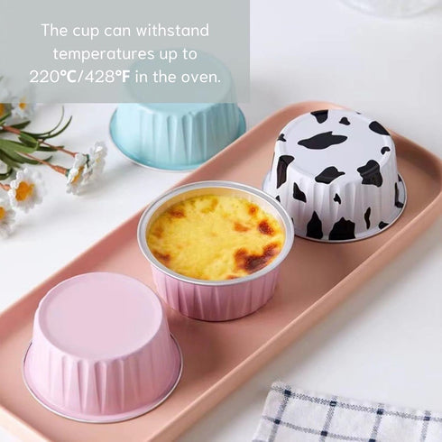 Mini Aluminum Foil Cupcake Baking Cups with Lids, 40pcs, 5oz - Disposable Round Cake Containers for Party, Wedding, Tart