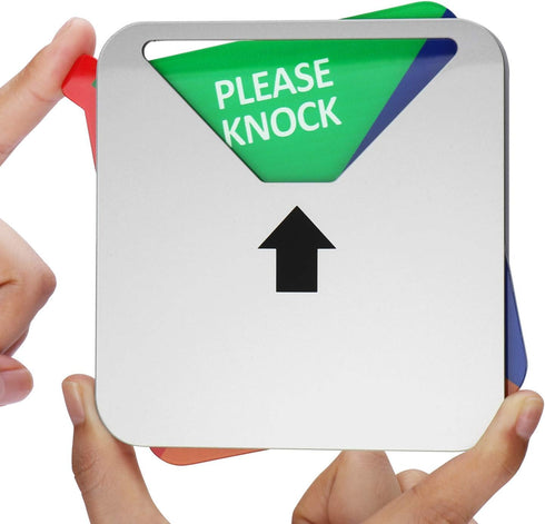 Kichwit Privacy Sign, Do Not Disturb, Out of Office, Please Knock, Conference Sign for Offices, Silver