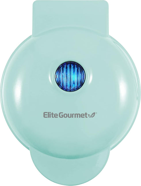 Elite Gourmet EWM015M Mini Waffle Maker, 4.5-inch Electric Nonstick for Belgian Waffles, Hash Browns, Mint
