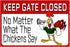 Metal Chicken Sign, Keep Gate Closed, 8 x 12 Inches Yard Sign for Farm Garden Wall Decor Outdoor Home Fence